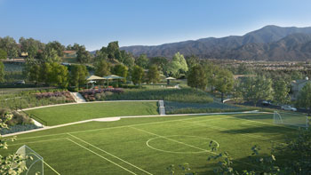 Exterior rendering of soccer fields